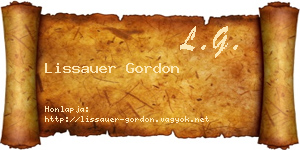 Lissauer Gordon névjegykártya